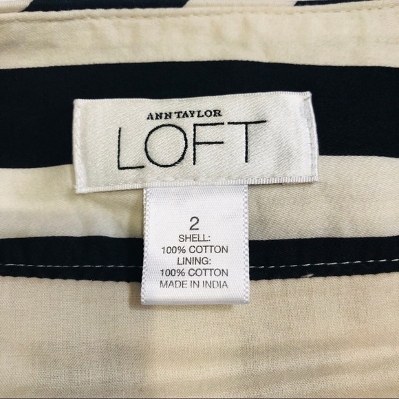 Ann Taylor Loft Fun Ruffled Stripe A Line Skirt Size 2 - Picture 4 of 6